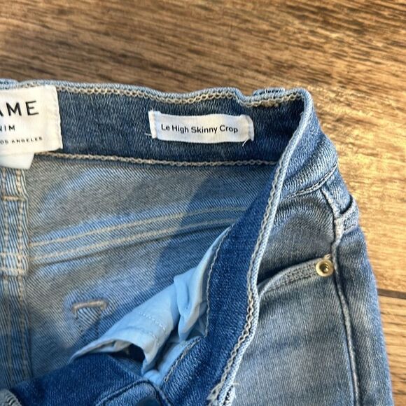✨ Frame Le High Skinny Crop Jeans - Medium Distressed, Size 24, Inseam 26” - Picture 3 of 5